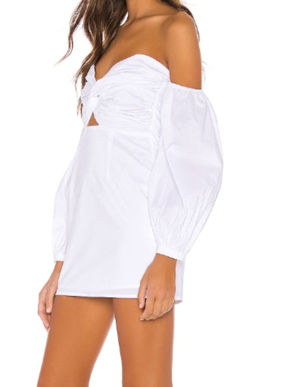 superdown White Ruched Square-Neck Mini Dress - Picture 2 of 4
